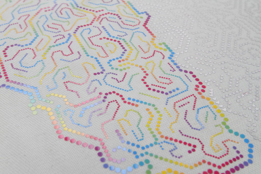 シークインパンチプレス、ASP、縫いサンプル