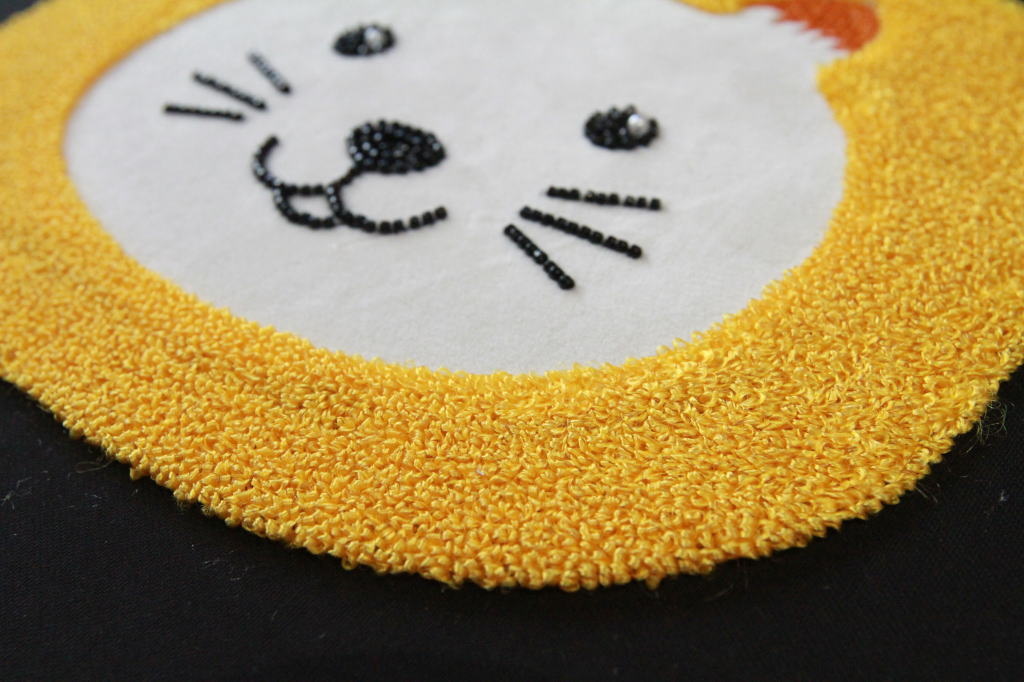 Sinsim刺繍機、MT、ミシン、環縫いハンドル刺繍、本縫い、縫いサンプル